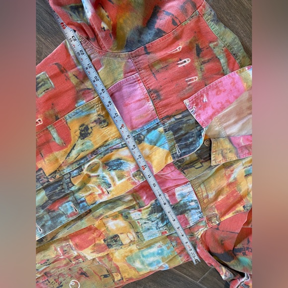 Chico’s Linen and Cotton Colorful Jacket Large 🌿🍃 - Picture 4 of 7